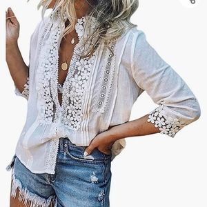 Bell sleeve crochet top